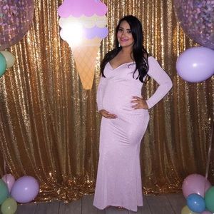 Maternity Baby Shower Dress In Pink